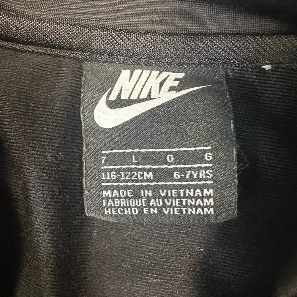 Nike Sportswear Repeat Track Jacket Size 7 Black/Grey Logo Tape Sleeves